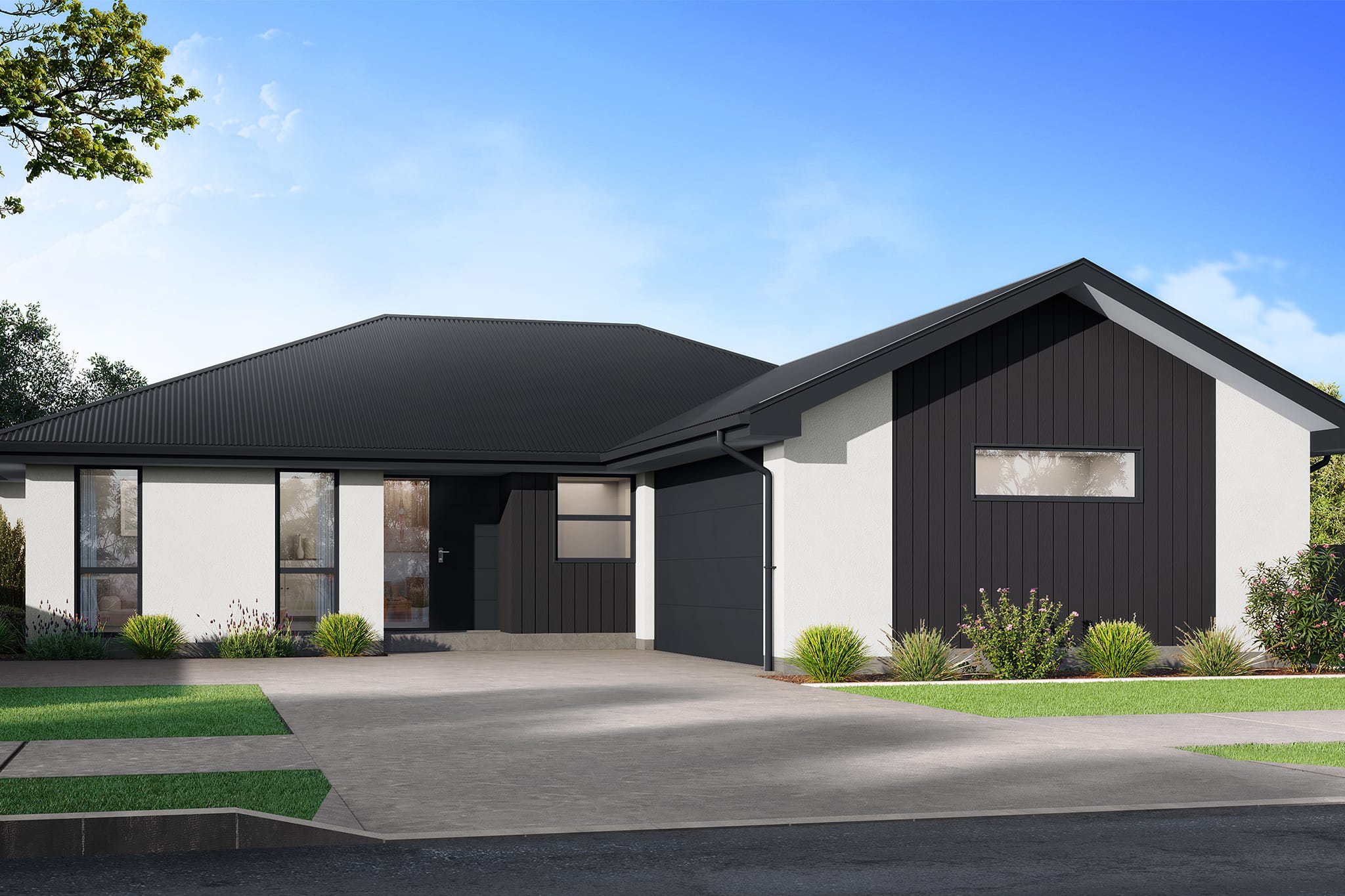 KAD Build house and land packages exterior view of Anchor Bay house design Canterbury, New Zealand