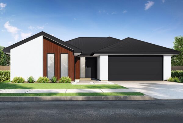 KAD Build house and land packages exterior view of Melton Estate house design Canterbury, New Zealand