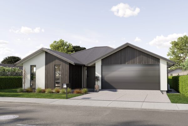 KAD Build house and land packages exterior view of Gibbston house design Canterbury, New Zealand